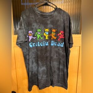 Grateful Dead Shirt Mens XL Blue Gray Tie Dye Dancing Bears T Shirt